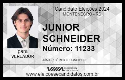 Candidato JUNIOR SCHNEIDER 2024 - MONTENEGRO - Eleições