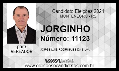 Candidato JORGINHO 2024 - MONTENEGRO - Eleições