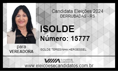 Candidato ISOLDE 2024 - DERRUBADAS - Eleições