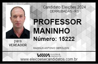 Candidato PROFESSOR MANINHO 2024 - DERRUBADAS - Eleições