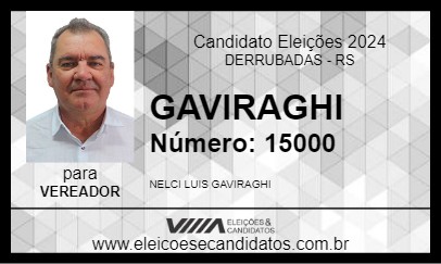 Candidato GAVIRAGHI 2024 - DERRUBADAS - Eleições