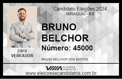 Candidato BRUNO BELCHOR 2024 - MIRAGUAÍ - Eleições