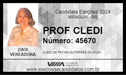 Candidato PROF CLEDI 2024 - MIRAGUAÍ - Eleições