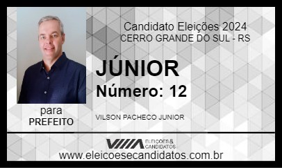 Candidato JÚNIOR 2024 - CERRO GRANDE DO SUL - Eleições