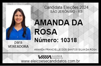 Candidato AMANDA DA ROSA 2024 - SÃO JERÔNIMO - Eleições