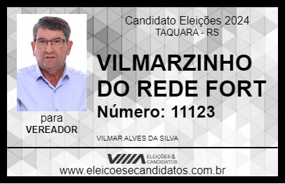 Candidato VILMARZINHO DO REDE FORT 2024 - TAQUARA - Eleições