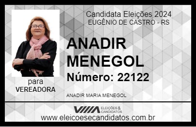 Candidato ANADIR MENEGOL 2024 - EUGÊNIO DE CASTRO - Eleições