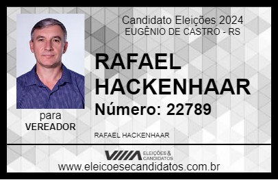 Candidato RAFAEL HACKENHAAR 2024 - EUGÊNIO DE CASTRO - Eleições