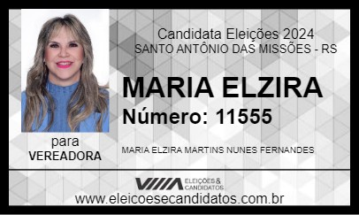 Candidato MARIA ELZIRA 2024 - SANTO ANTÔNIO DAS MISSÕES - Eleições