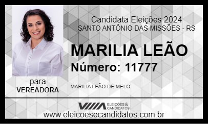 Candidato MARILIA LEÃO 2024 - SANTO ANTÔNIO DAS MISSÕES - Eleições