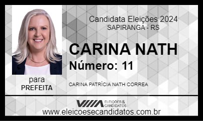 Candidato CARINA NATH 2024 - SAPIRANGA - Eleições