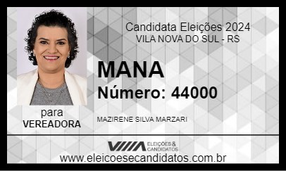 Candidato MANA 2024 - VILA NOVA DO SUL - Eleições