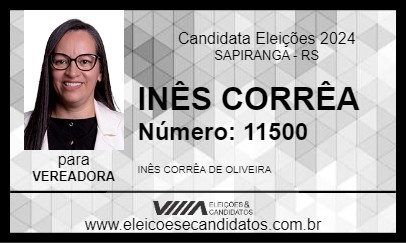 Candidato INÊS CORRÊA 2024 - SAPIRANGA - Eleições