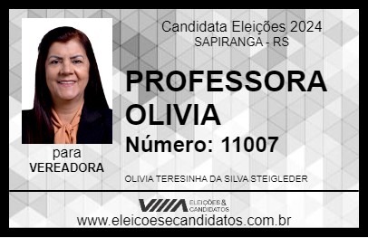 Candidato PROFESSORA OLIVIA 2024 - SAPIRANGA - Eleições