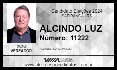 Candidato ALCINDO LUZ 2024 - SAPIRANGA - Eleições