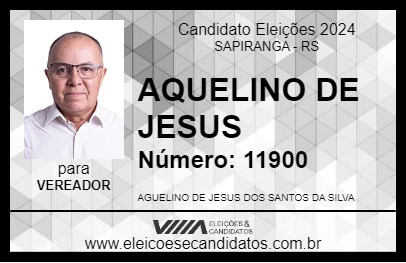 Candidato AQUELINO DE JESUS 2024 - SAPIRANGA - Eleições