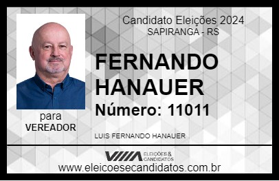 Candidato FERNANDO HANAUER 2024 - SAPIRANGA - Eleições