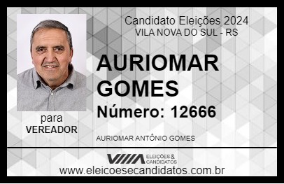 Candidato AURIOMAR GOMES 2024 - VILA NOVA DO SUL - Eleições