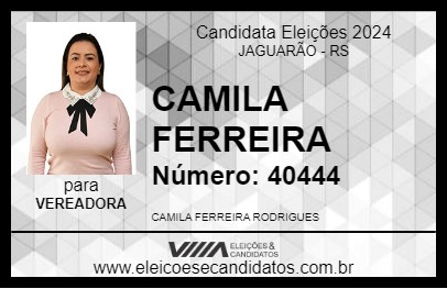 Candidato CAMILA FERREIRA 2024 - JAGUARÃO - Eleições