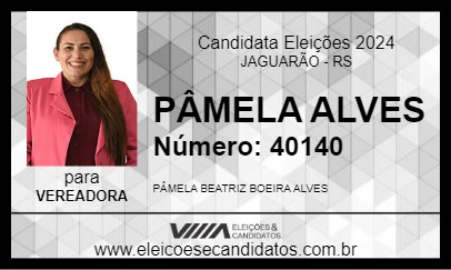 Candidato PÂMELA ALVES 2024 - JAGUARÃO - Eleições