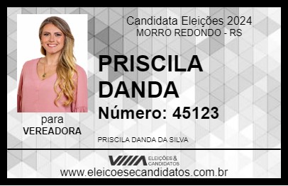 Candidato PRISCILA DANDA 2024 - MORRO REDONDO - Eleições