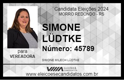 Candidato SIMONE LÜDTKE 2024 - MORRO REDONDO - Eleições