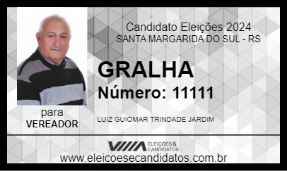 Candidato GRALHA 2024 - SANTA MARGARIDA DO SUL - Eleições