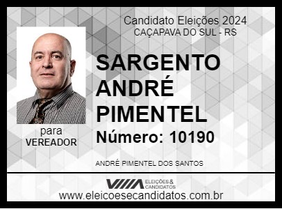 Candidato SARGENTO ANDRÉ PIMENTEL 2024 - CAÇAPAVA DO SUL - Eleições