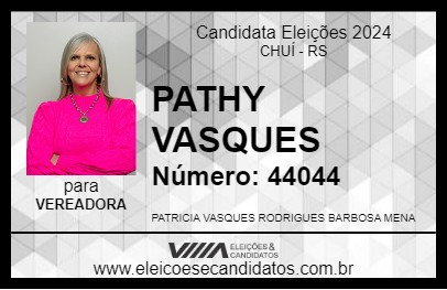 Candidato PATHY VASQUES 2024 - CHUÍ - Eleições