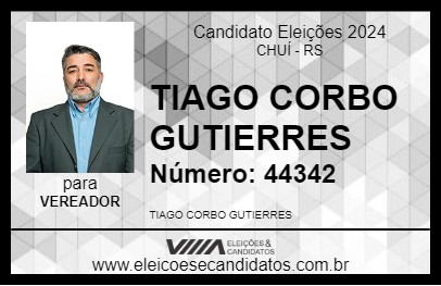 Candidato TIAGO CORBO GUTIERRES 2024 - CHUÍ - Eleições