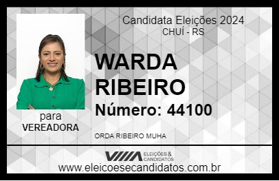 Candidato WARDA RIBEIRO 2024 - CHUÍ - Eleições