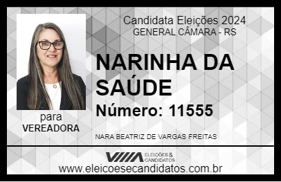 Candidato NARINHA DA SAÚDE 2024 - GENERAL CÂMARA - Eleições