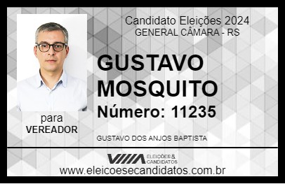 Candidato GUSTAVO MOSQUITO 2024 - GENERAL CÂMARA - Eleições