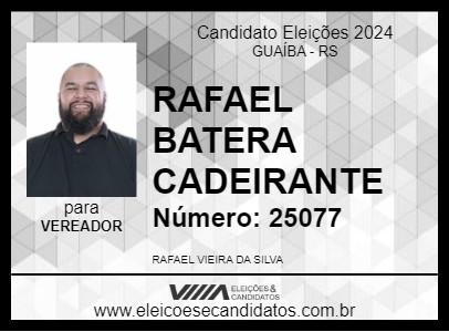 Candidato RAFAEL BATERA CADEIRANTE 2024 - GUAÍBA - Eleições