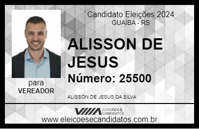 Candidato ALISSON DE JESUS 2024 - GUAÍBA - Eleições