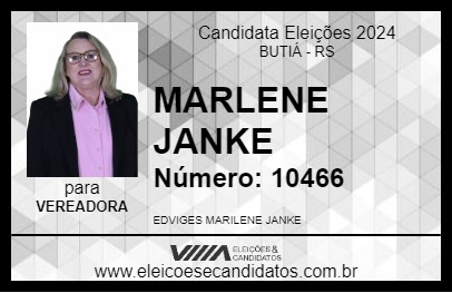 Candidato MARLENE JANKE 2024 - BUTIÁ - Eleições