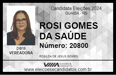 Candidato ROSI GOMES DA SAÚDE 2024 - GUAÍBA - Eleições