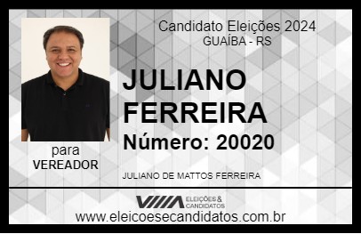 Candidato JULIANO FERREIRA 2024 - GUAÍBA - Eleições