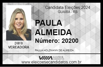 Candidato PAULA  ALMEIDA 2024 - GUAÍBA - Eleições