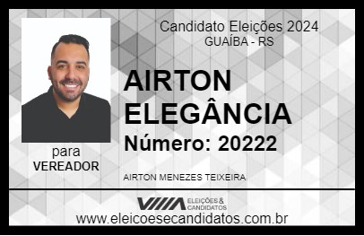 Candidato AIRTON ELEGÂNCIA 2024 - GUAÍBA - Eleições