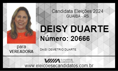 Candidato DEISY DUARTE 2024 - GUAÍBA - Eleições