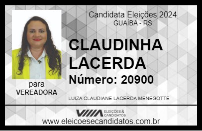 Candidato CLAUDINHA LACERDA 2024 - GUAÍBA - Eleições