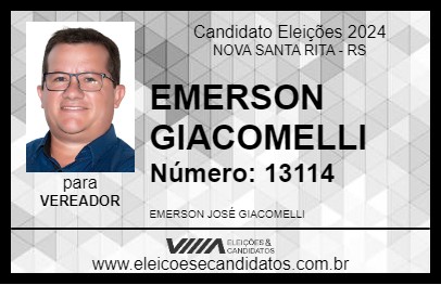 Candidato EMERSON GIACOMELLI 2024 - NOVA SANTA RITA - Eleições