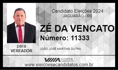 Candidato ZÉ DA VENCATO 2024 - JAGUARÃO - Eleições