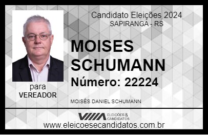 Candidato MOISES SCHUMANN 2024 - SAPIRANGA - Eleições