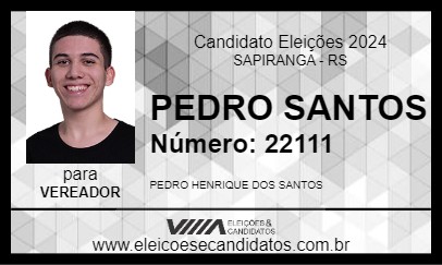 Candidato PEDRO SANTOS 2024 - SAPIRANGA - Eleições