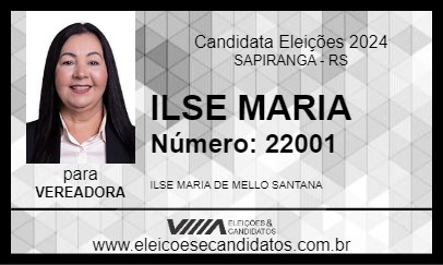 Candidato ILSE MARIA 2024 - SAPIRANGA - Eleições