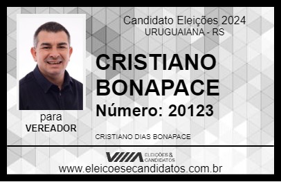 Candidato CRISTIANO BONAPACE 2024 - URUGUAIANA - Eleições