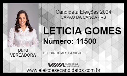 Candidato LETICIA GOMES 2024 - CAPÃO DA CANOA - Eleições