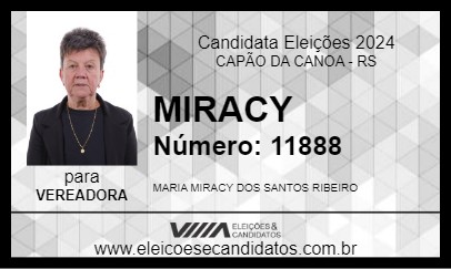 Candidato MIRACY 2024 - CAPÃO DA CANOA - Eleições